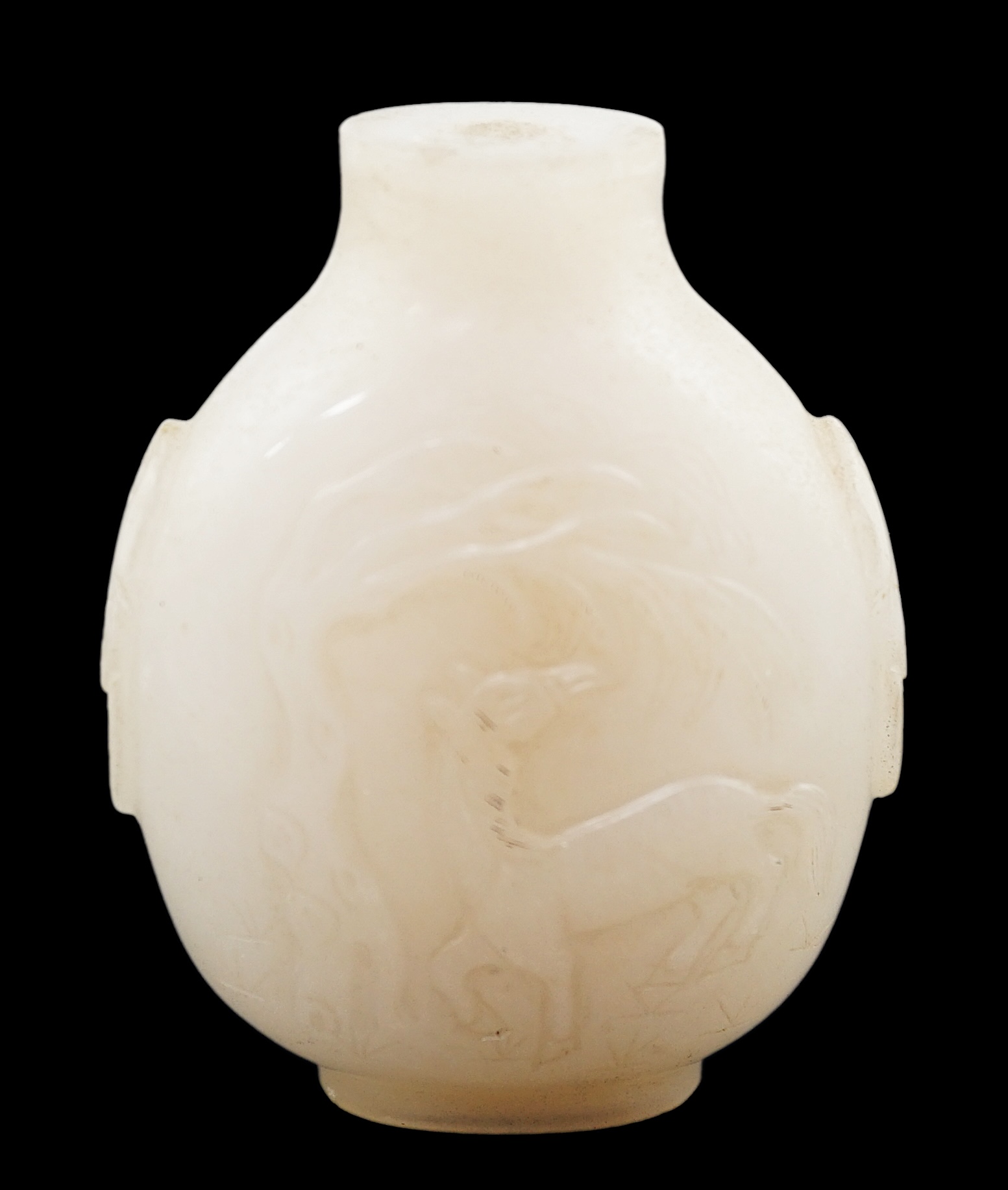 A large Chinese white jade snuff bottle, 19th century